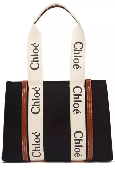 Chloe Tote Bag - Black Linen